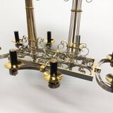 Important gilded brass chandelier circa 1940