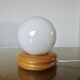 Scandinavian lamp in pine and white opaline, 1980