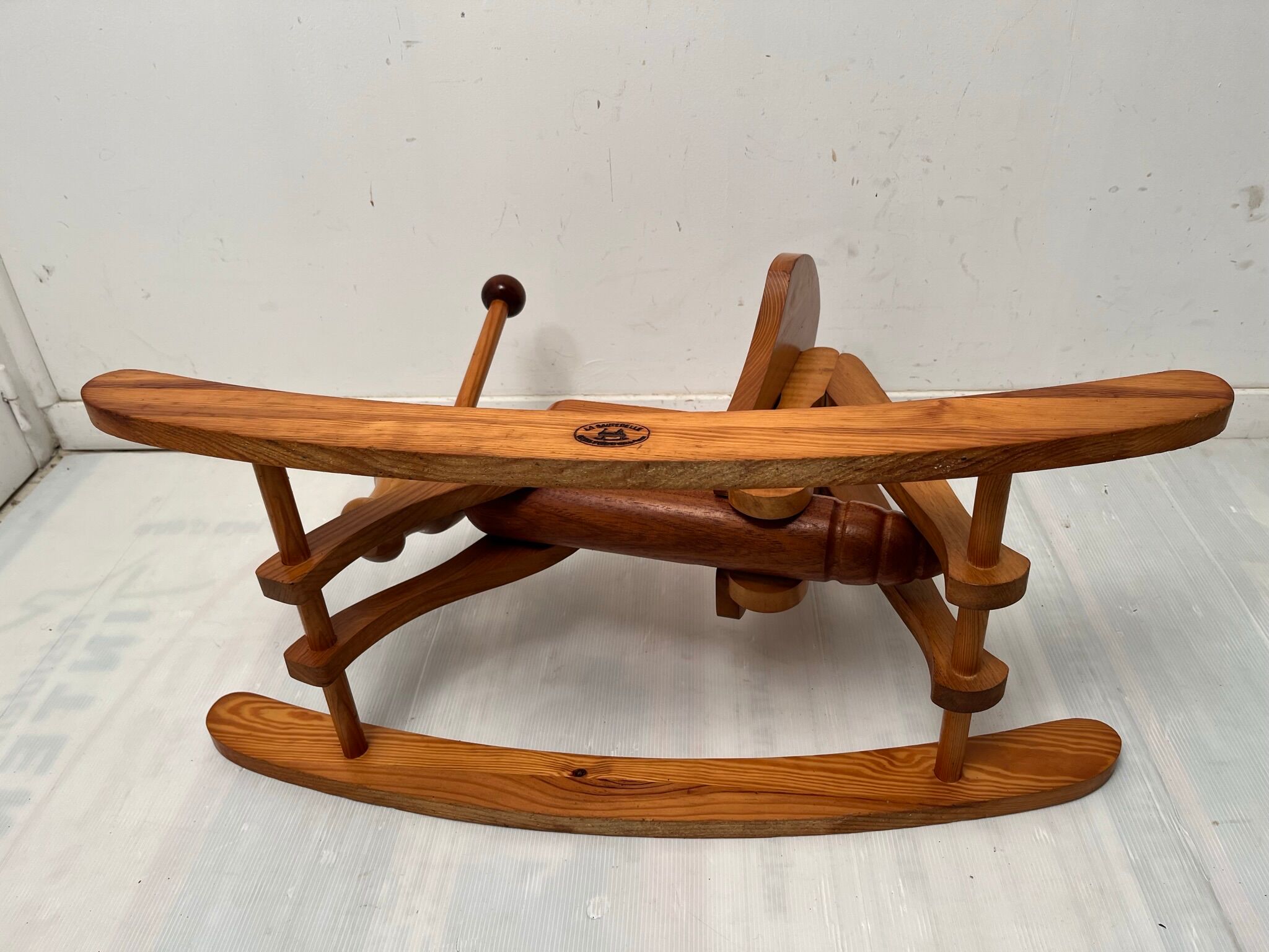 Vintage rocking wooden grasshopper chair