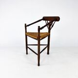 Dutch Antique Oak and Rush Chair, 1930s