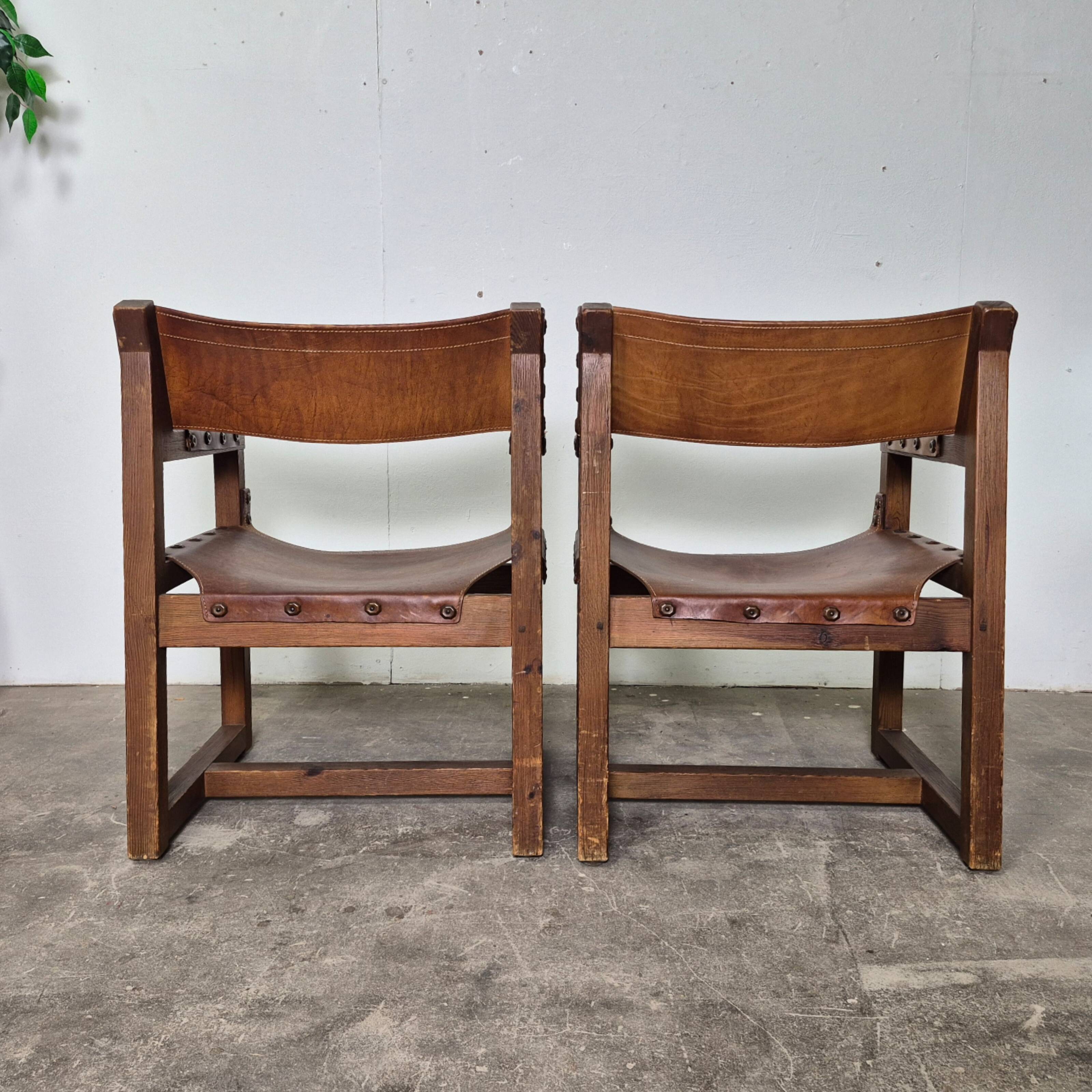 Ensemble de 2 fauteuils brutalistes de Biosca, Espagne, années 1950