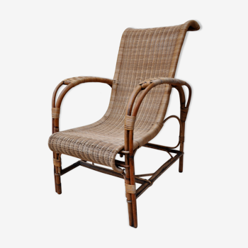 Fauteuil rotin vintage