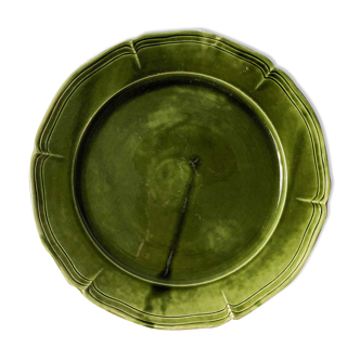 Olive green dish in earthenware