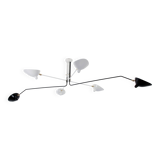 Ceiling light with six pivoting arms