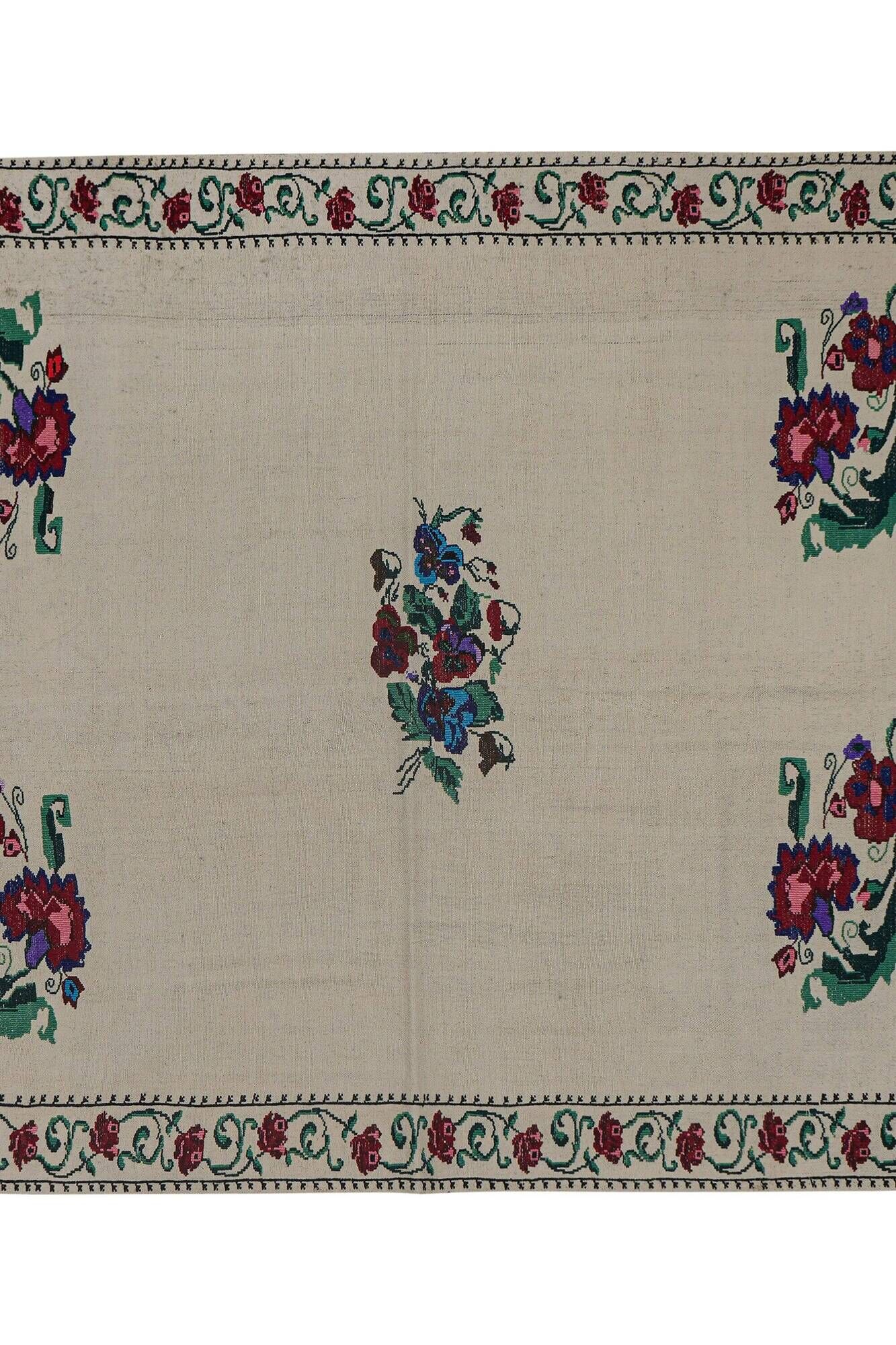 Vintage Turkish kilim handwoven 167x198 cm