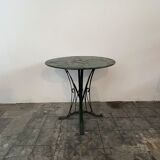 Garden table, wrought iron outdoor pedestal table