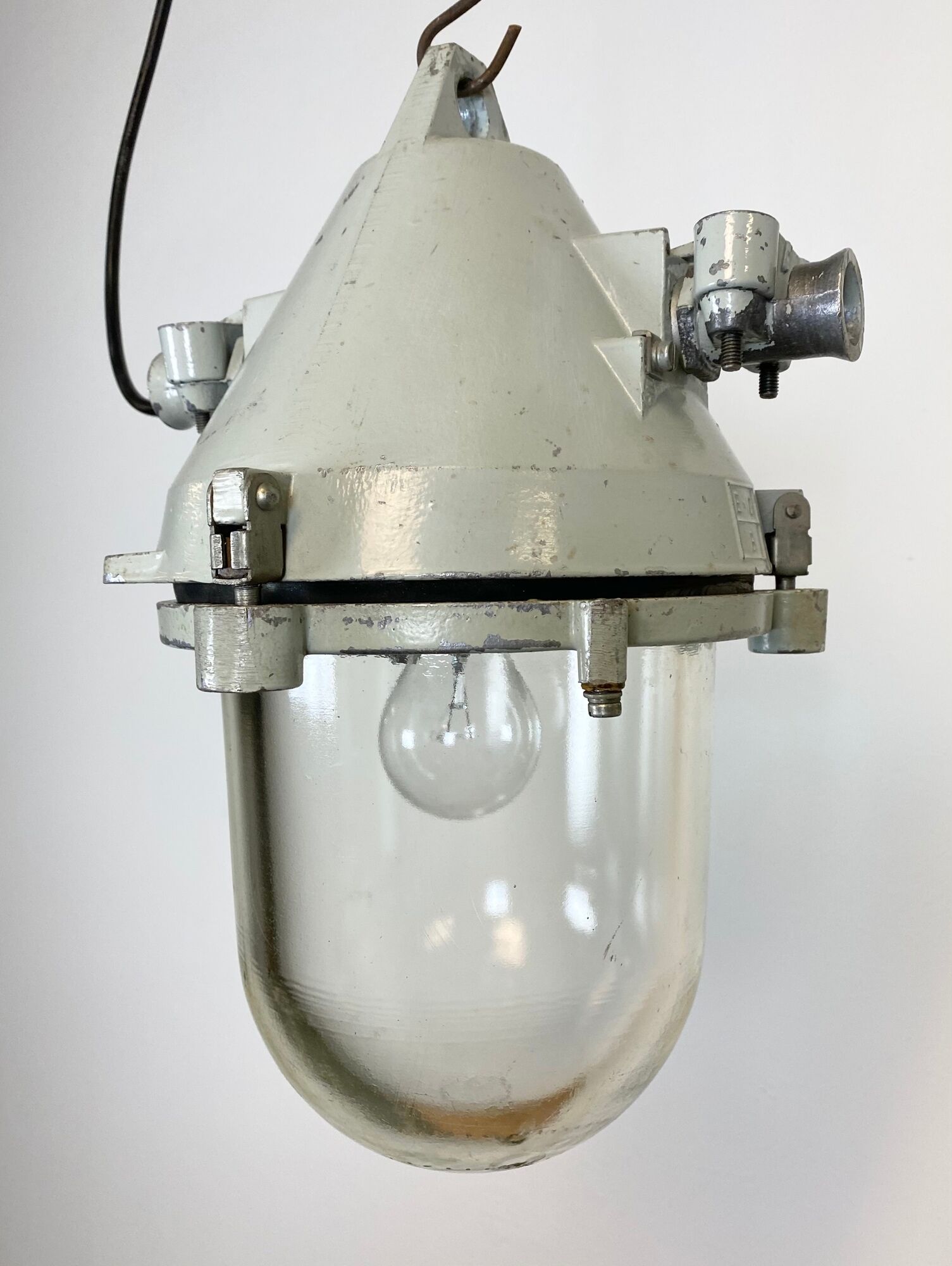 Grey Industrial Cast Aluminium Explosion Proof Lamp, 1960s