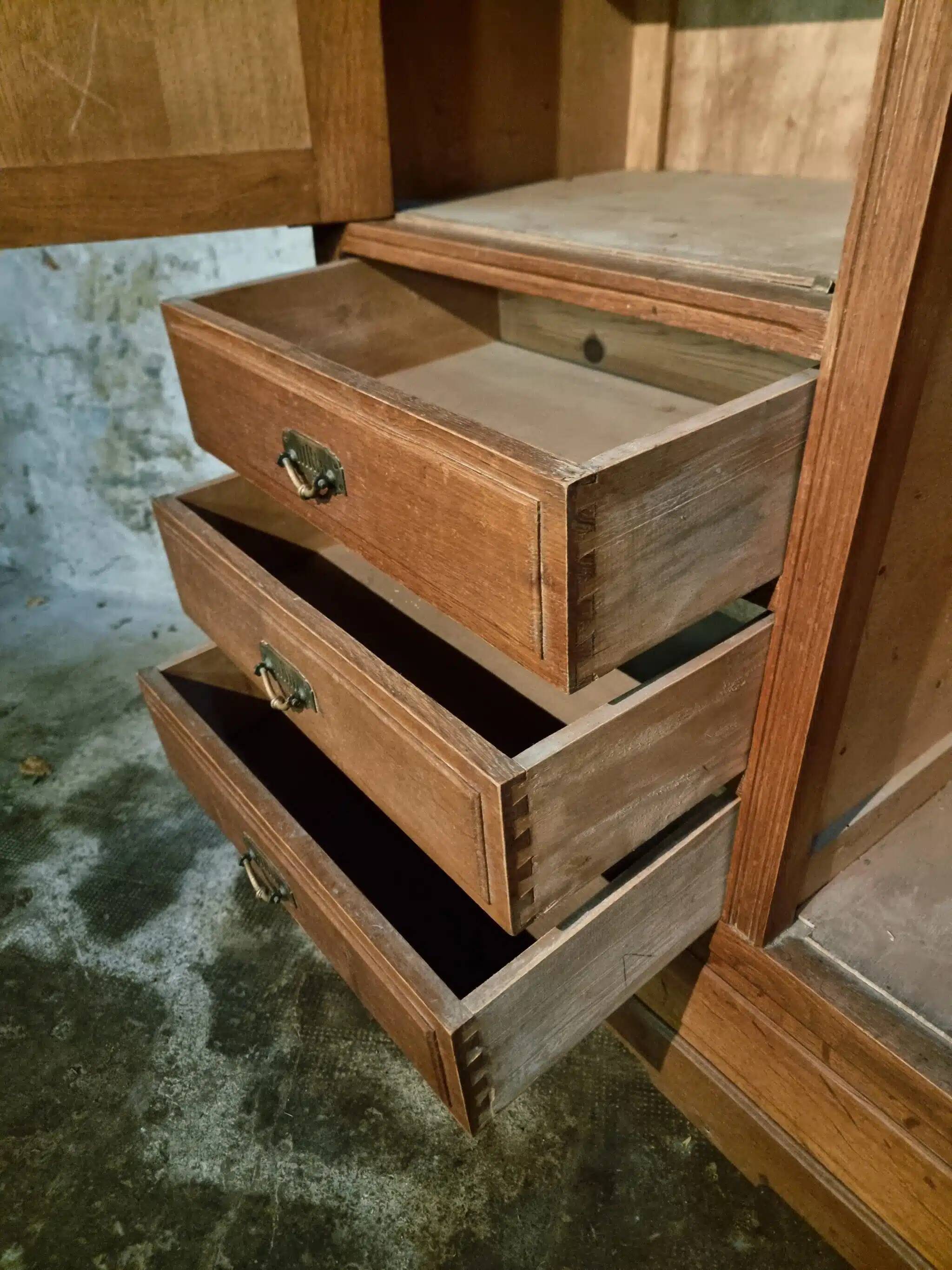 Vintage French oak wardrobe – circa 1920, with subtle Art Deco influences