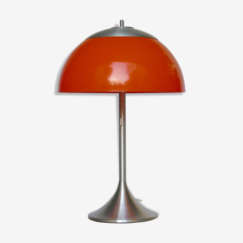 Unilux vintage orange mushroom lamp 1970