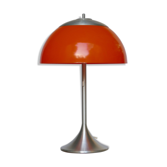 Unilux vintage orange mushroom lamp 1970
