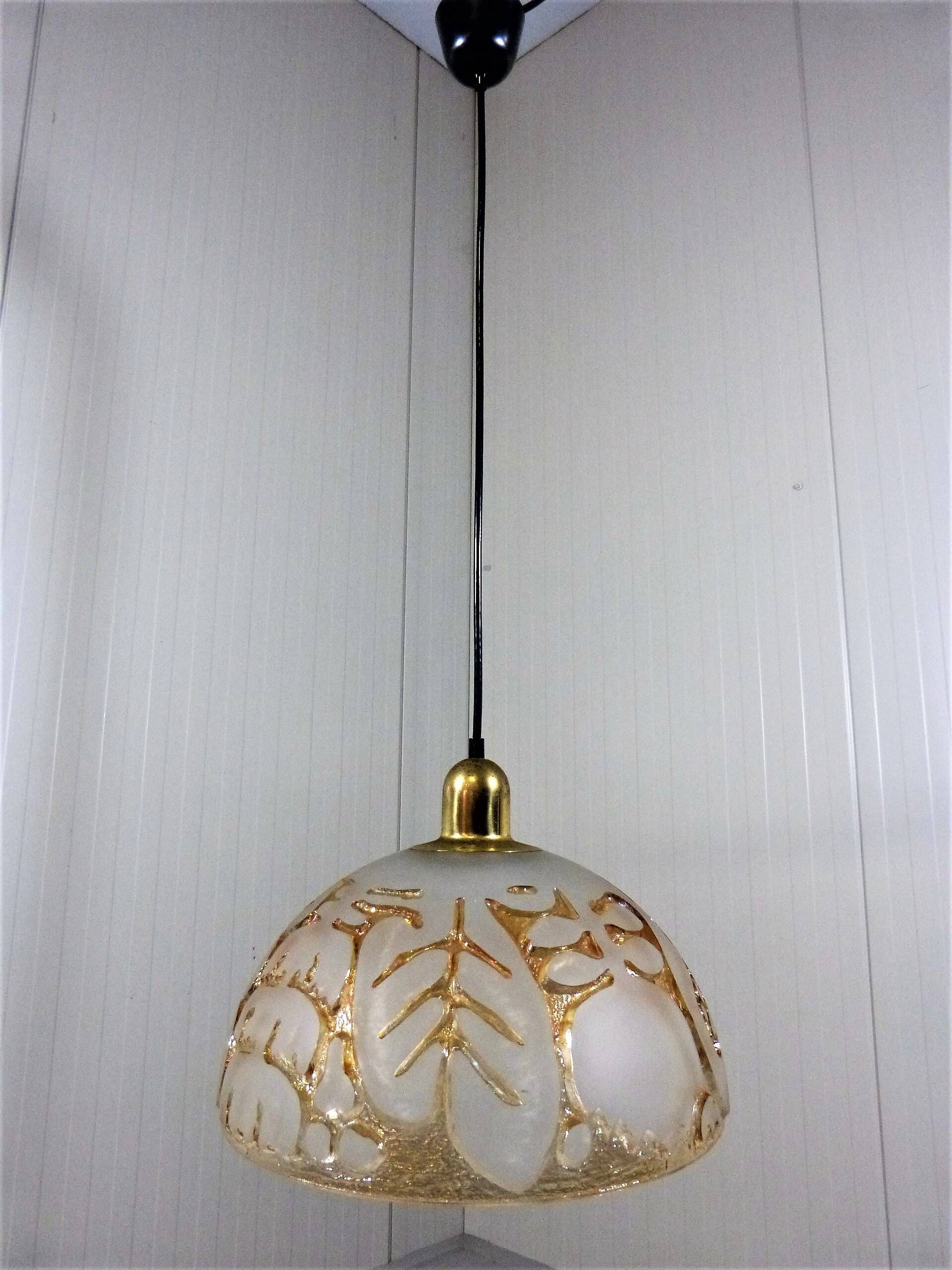 Peill & Putzler glass hanging lamp 1960-70’s
