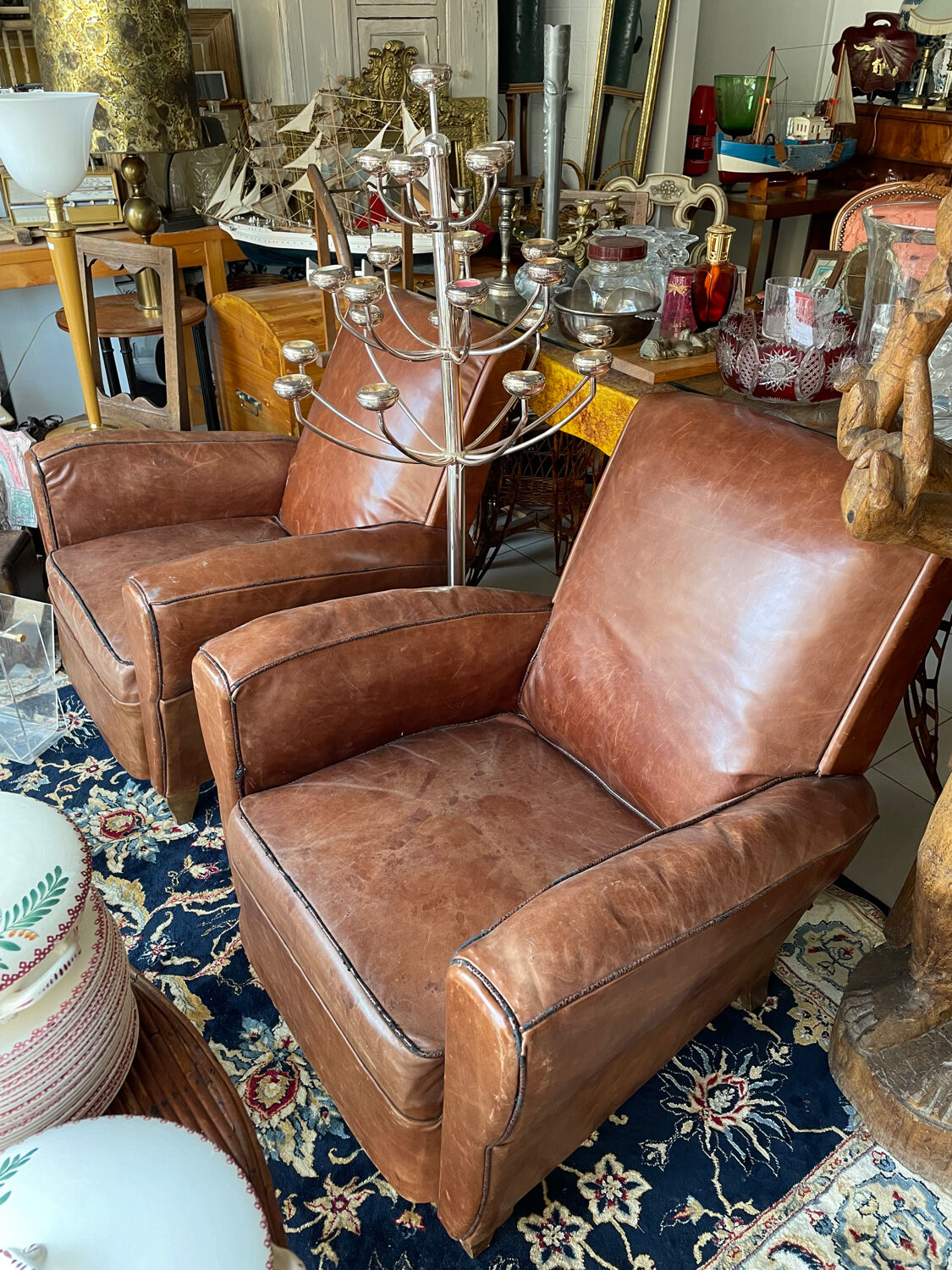Paire de fauteuils club