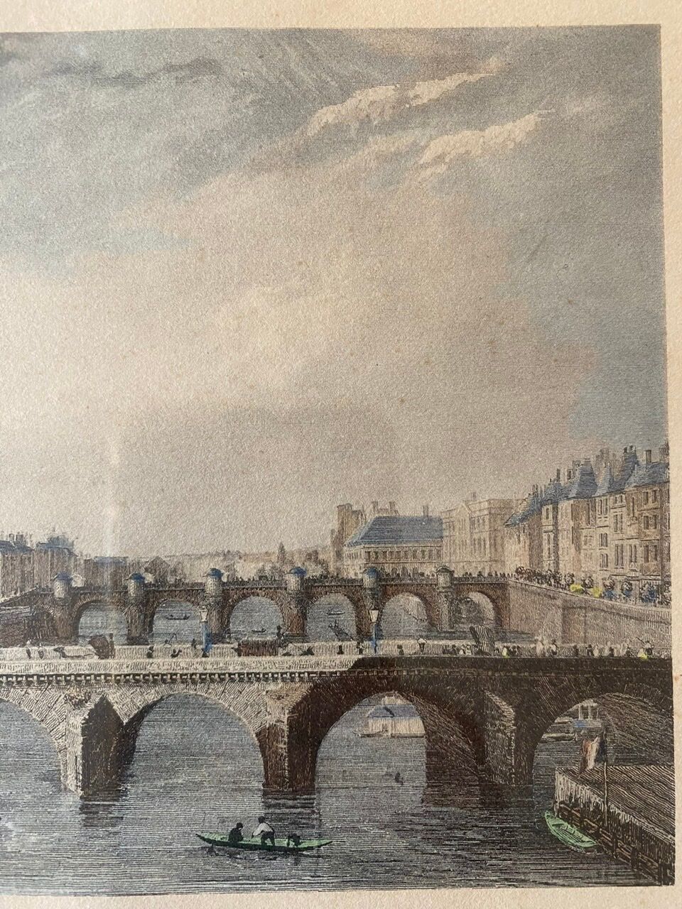 Color engraving, the bridge to change, Paris