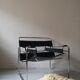 Black leather armchair Wassily by Marcel Breuer, 1970