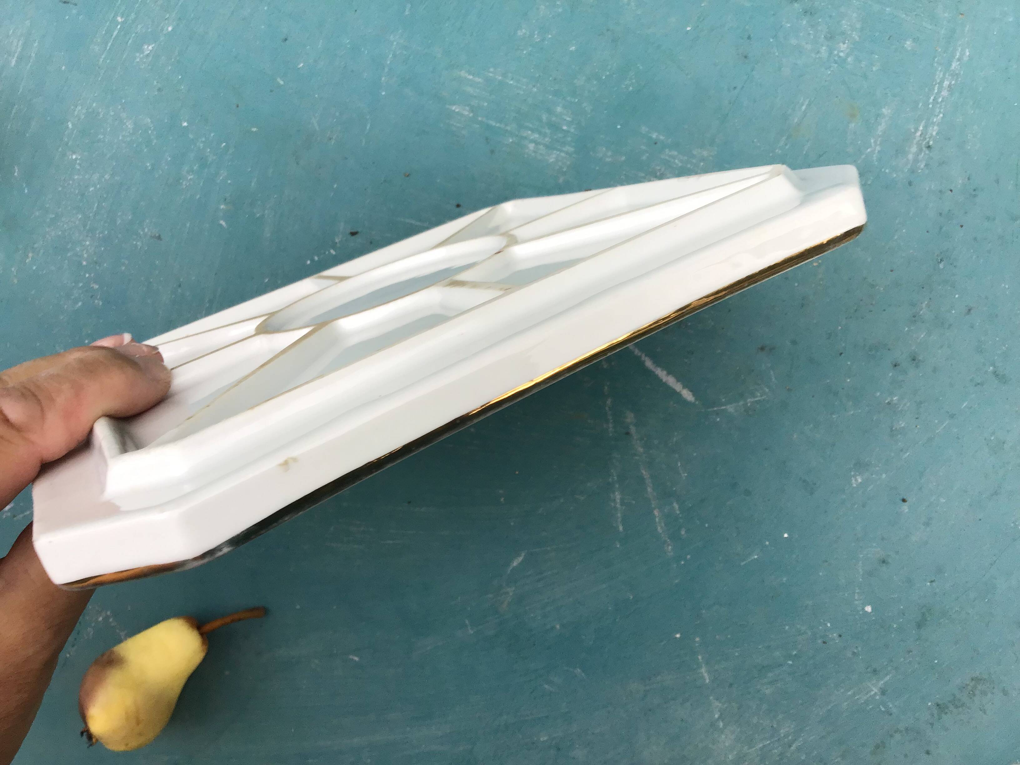 Vintage checkered ceramic trivet