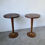 Pair of art deco oak side tables