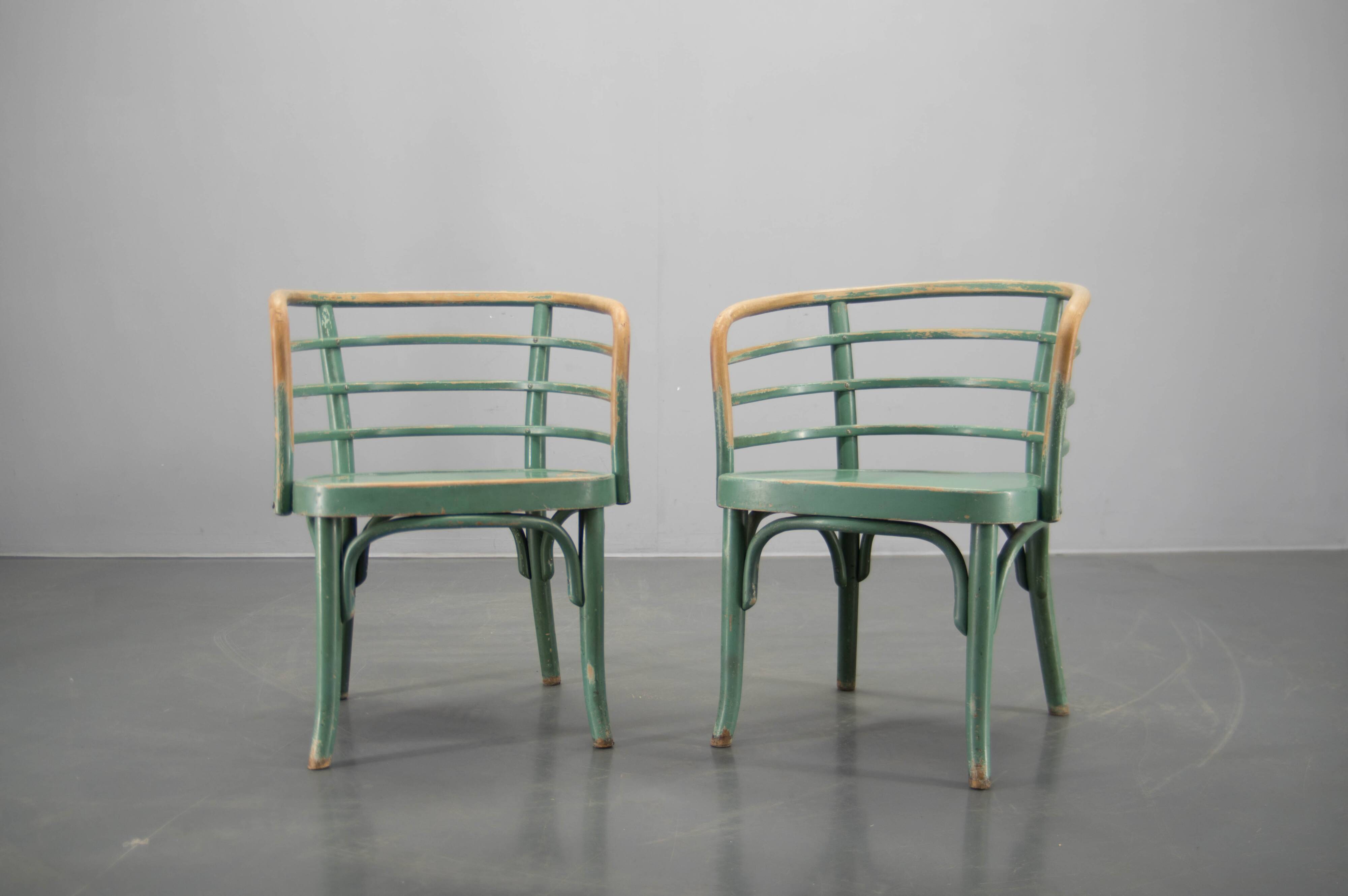 Rare Set of Two Bauhaus Armchairs B 246 by Josef Frank for Thonet, 1930s