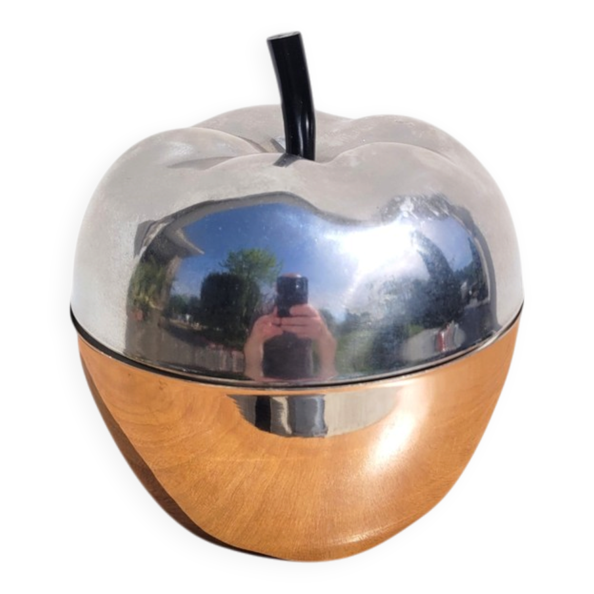 Pomme à glaçons métal chromé vintage
