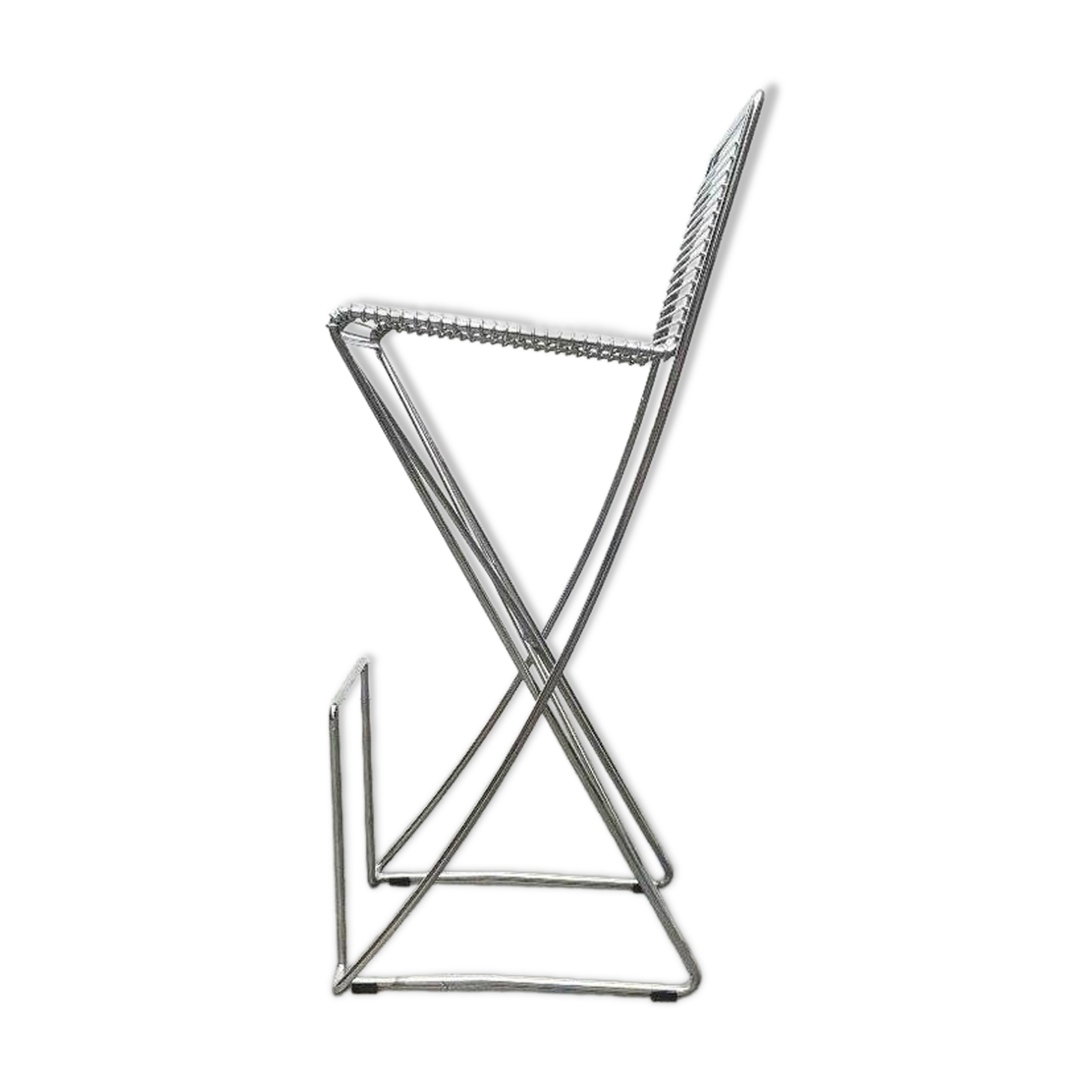 Postmodern German Kreuzschwinger bar stool by Till Behrens for Meyer Stahlmöbel, 1980s.