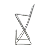 Postmodern German Kreuzschwinger bar stool by Till Behrens for Meyer Stahlmöbel, 1980s.