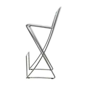 Postmodern German Kreuzschwinger bar stool by Till Behrens for Meyer Stahlmöbel, 1980s.