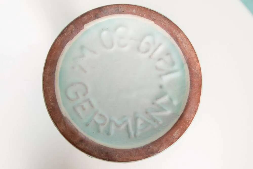 Vintage vase W-Germany flowers from the 1960s, natural boho tones.