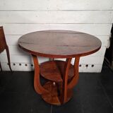 Art Deco walnut gueridon with double top from the 1930s.