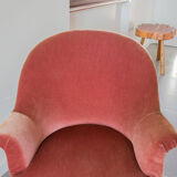 Old pink toad armchair
