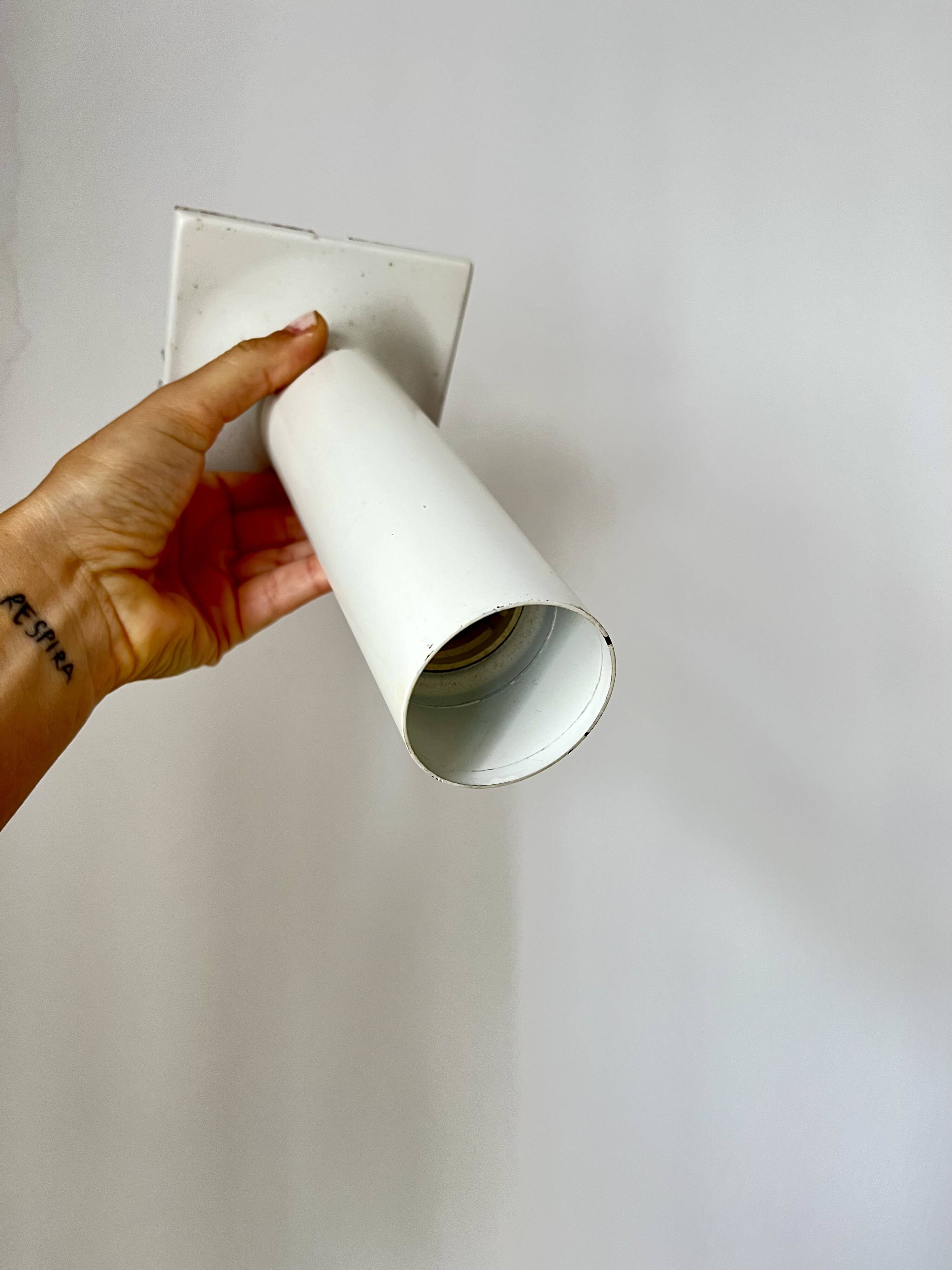 Vintage White Metal Wall/Ceiling Lamps by Rolf Krüger for Staff, 1970s Germ