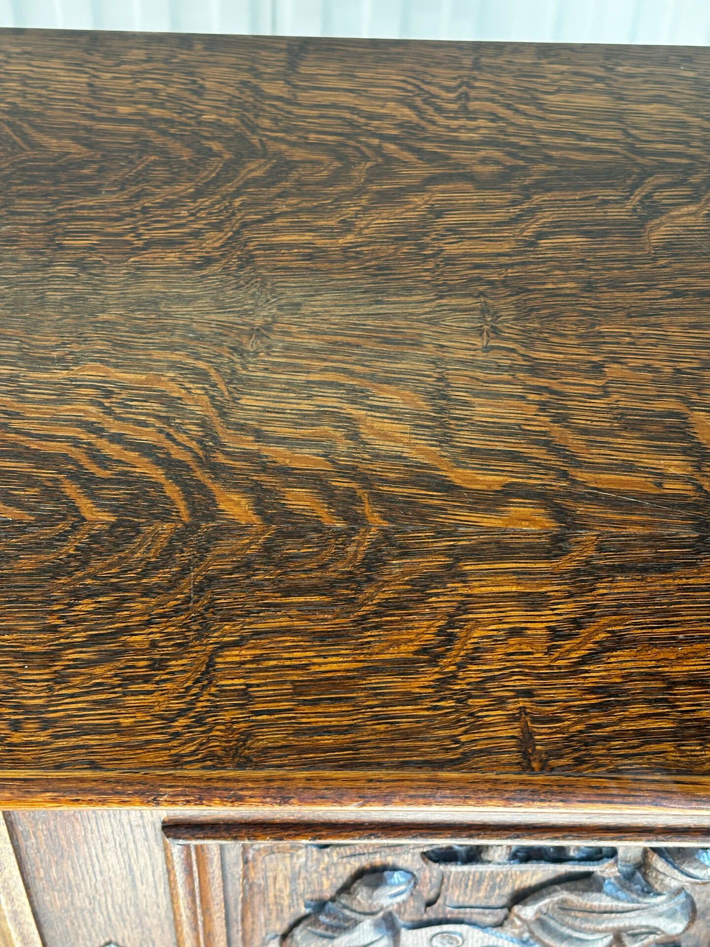Large carved oak buffet in neo-Renaissance style, mid-20th century.