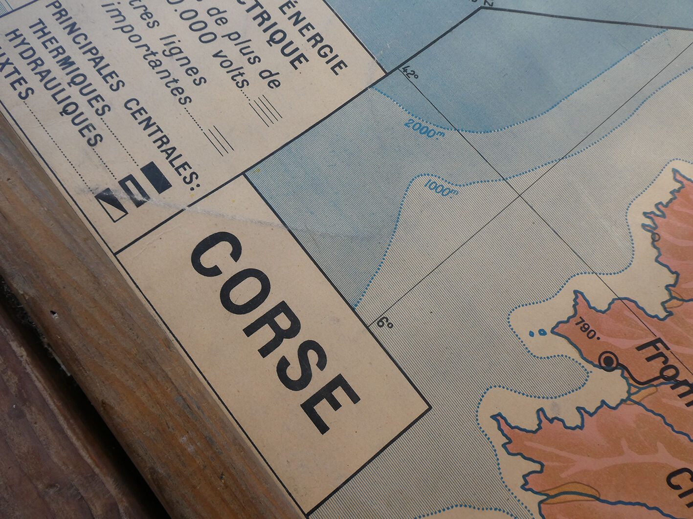 Ancient school map "Midi Mediterranean and Corsica" - Paul Kaeppelin