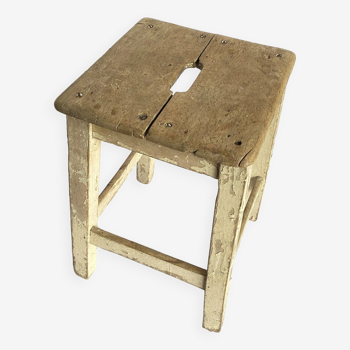 Wooden workshop stool from the 1950s