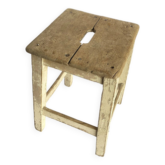 Wooden workshop stool from the 1950s