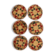 Round coaster made of natural wicker rattan, red and green