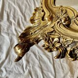 Old wall mirror in golden resin rococo style - made in france