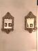 Pair of mirror wall sconces from the 19th century in bronze.