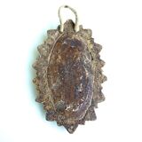 Mirror ceramic wheel, Vallauris, 60 years  - 22,3x14,5cm