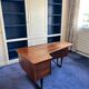 Bureau scandinave vintage en bois façon palissandre, années 60/70