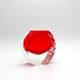 Mandruzzato Murano Vase Sommerso Red Textured Labelled 70s Design