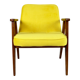 Fauteuil 366 en velours jaune de Józef Chierowski, années 1970