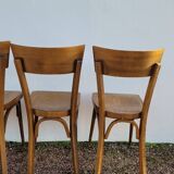 Series of 6 vintage old restaurant bistro chairs - 1950s