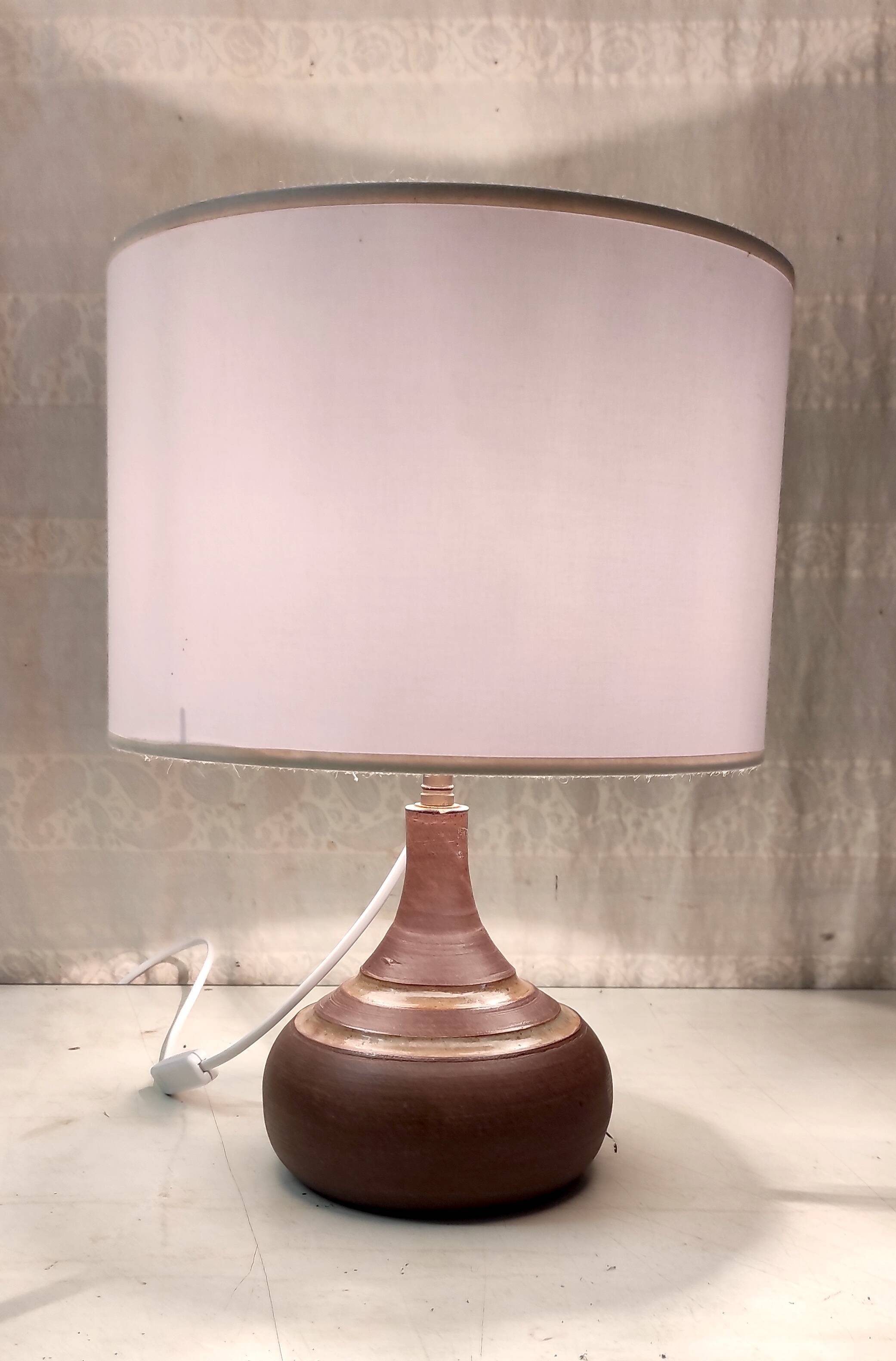 Table lamp with ceramic (stoneware) base - mid 20th century.