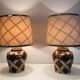 Important pair of ceramic lamps. French work.