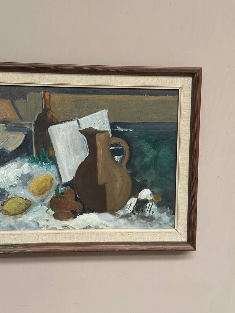 Original Swedish Oil on Canvas – “Still Life” by Inge Camill – Signed – Vintage & Framed – 57 × 34 cm (22.4" × 13.4")