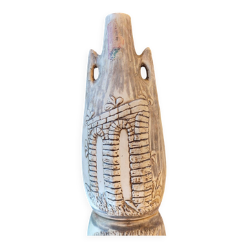 Vase signed EVA-SUD Mod. Dep vintage Italian ceramic