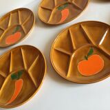6 assiettes compartimentées vintage