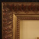 Italian landscape painting oil on cardboard from 20th century