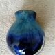 petit vase boule en céramique bleu turquoise