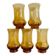5 glasses orangeade blown glass