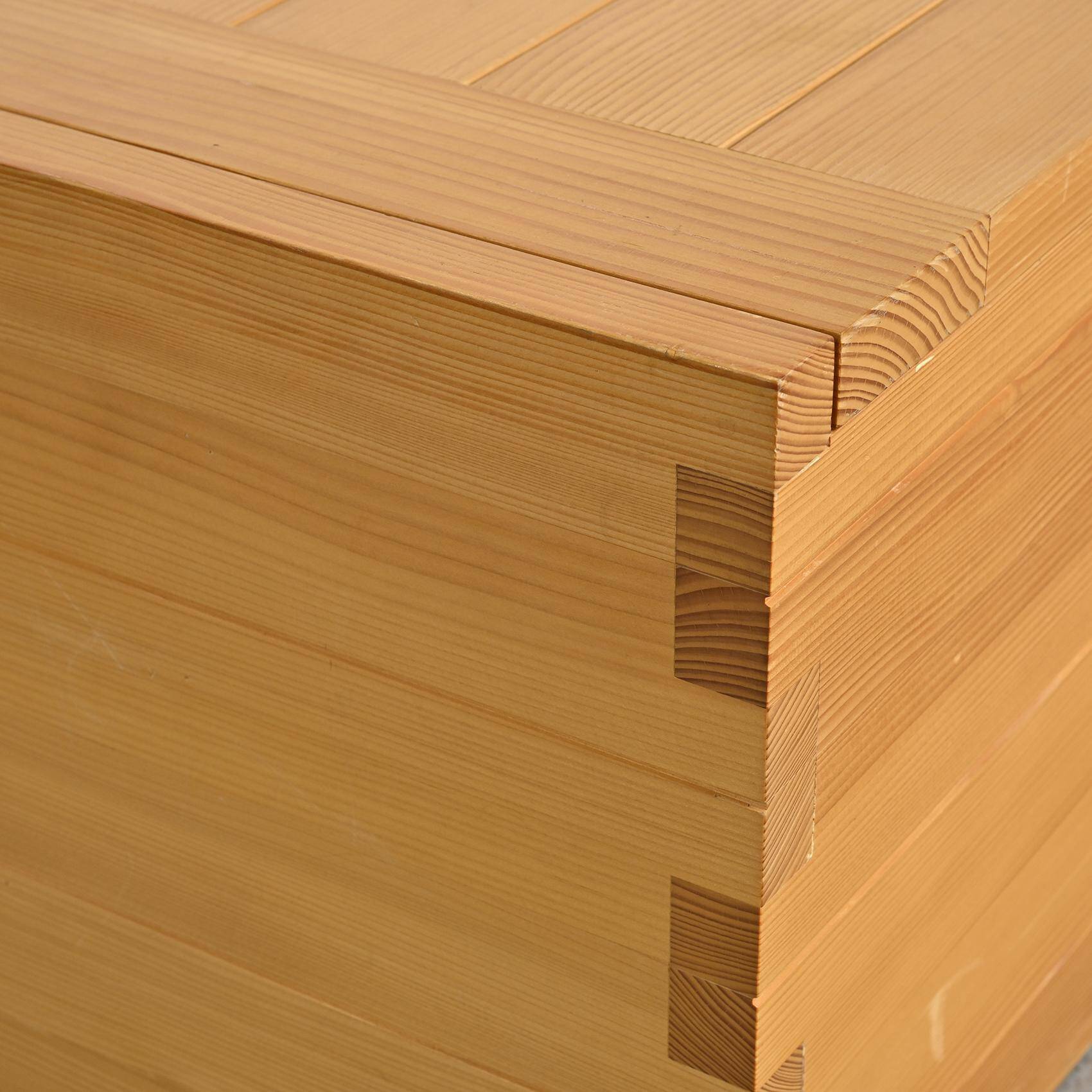 Solid elm chest by Maison Regain, 1970s